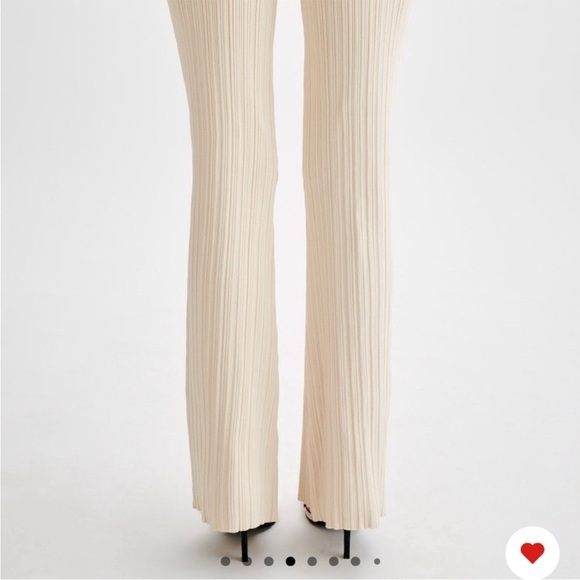 MESHKI chaira straight leg rib knit pants size XS cream - Picture 2 of 6